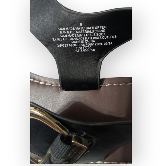 Universal Thread Black Sandals with Gold Buckles - Picture 8 of 8